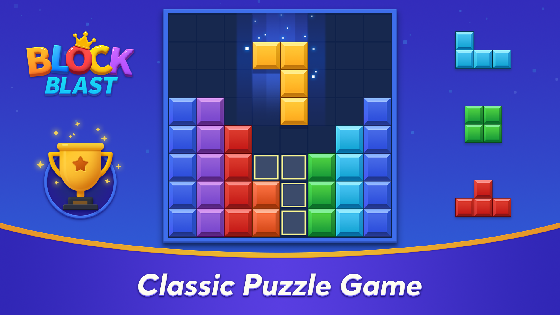 Action packed screenshot from Block Juggle showcasing a challenging board layout